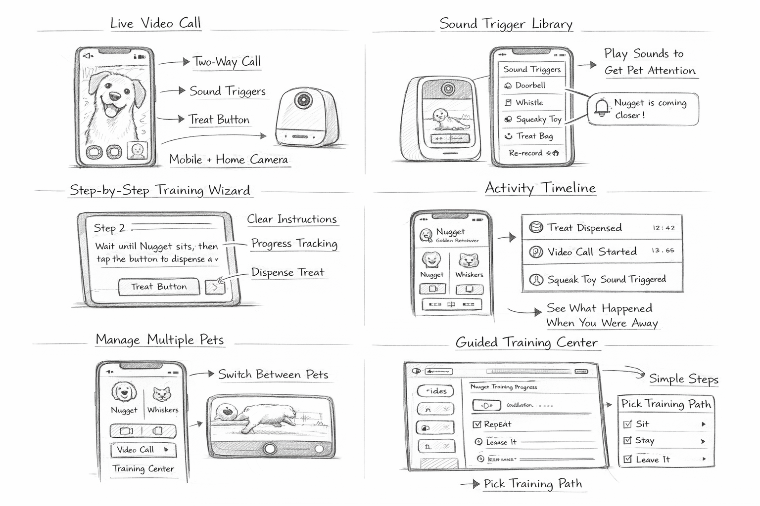 AnyPet app wireframes